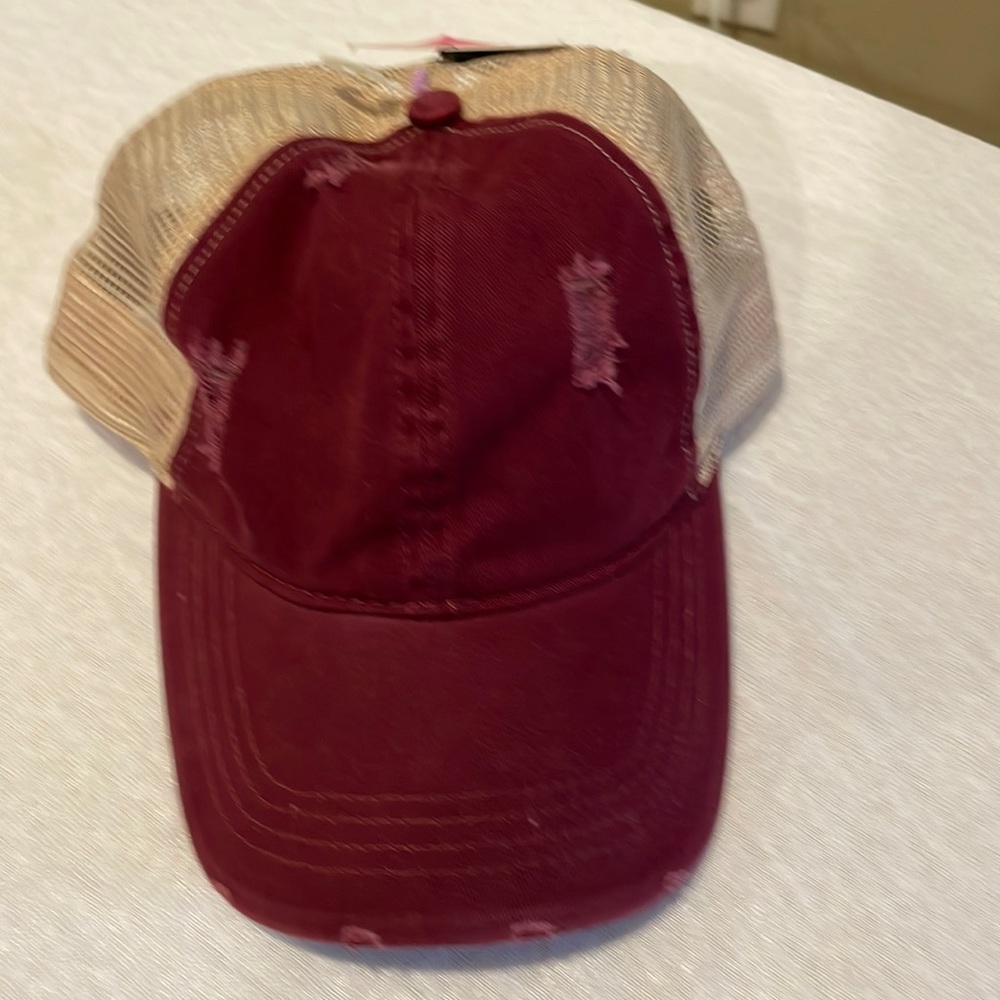 Womens Bsseball Cap Mesh back Ponytail Distressed